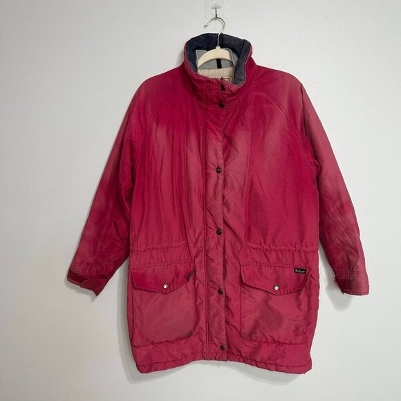 Woolrich Women's Maroon Red Chore Barn Winter Coat Full Zip Jacket Size Small - Picture 1 of 7